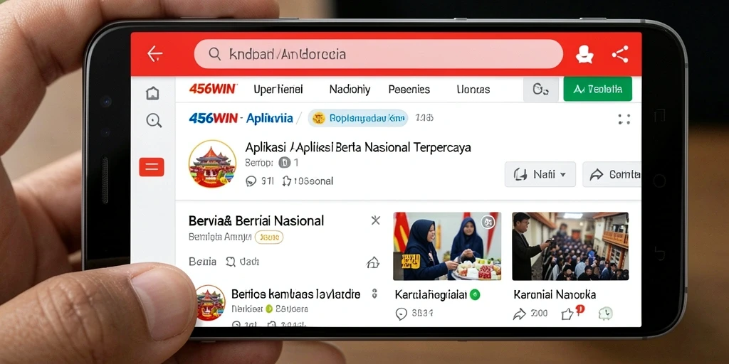 Antarmuka aplikasi 456WIN menampilkan berita nasional terkini.