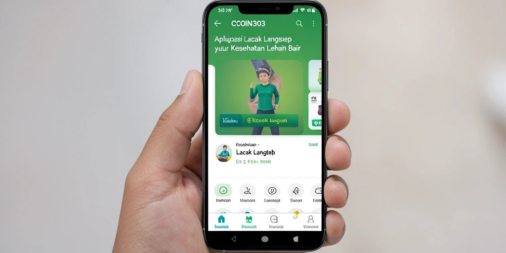 Screenshot COIN303 menunjukkan tampilan antarmuka pelacakan langkah yang user-friendly.
