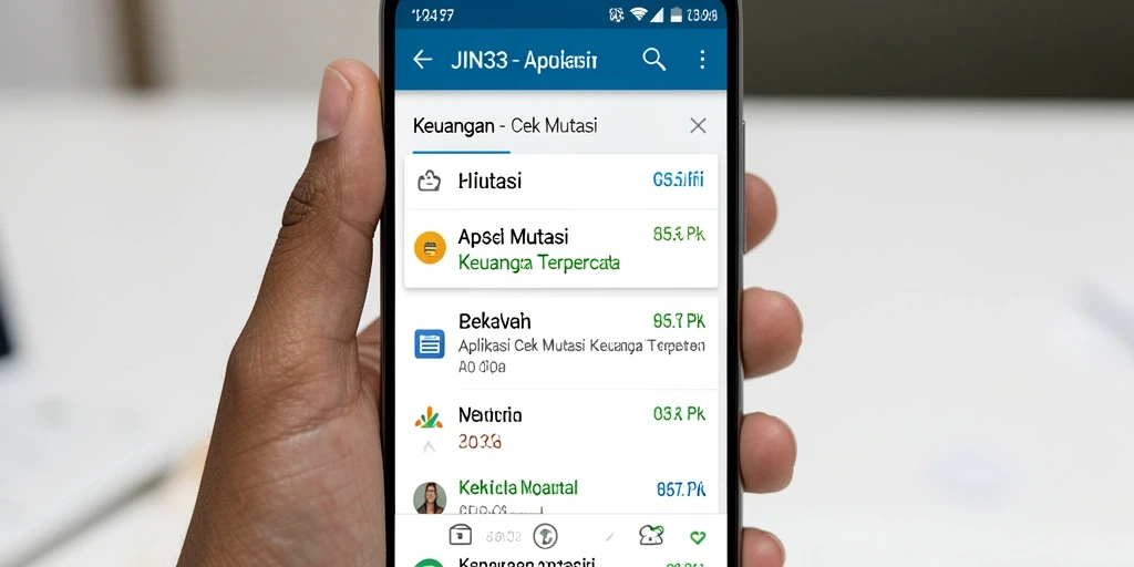 Tampilan antarmuka JIN33 yang memudahkan cek mutasi keuangan.