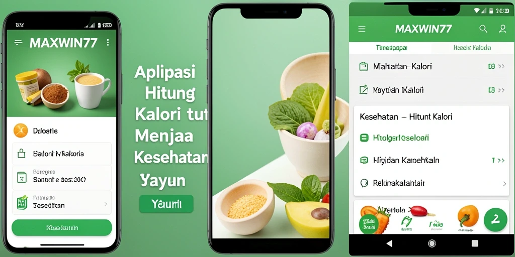 Tampilan antarmuka aplikasi MAXWIN77 untuk menghitung kalori dengan mudah.
