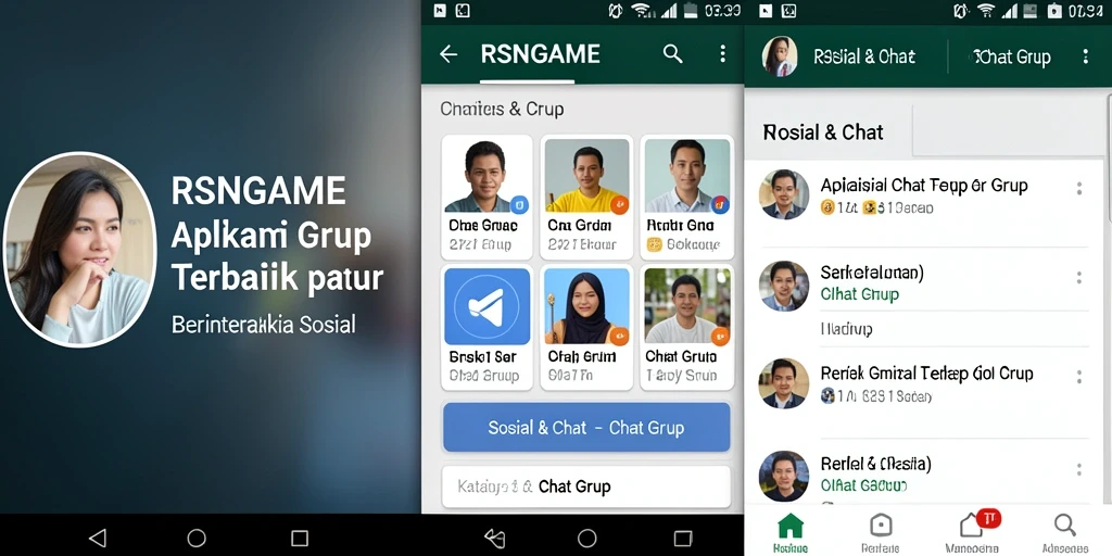 Tampilan antarmuka utama RSNGAME untuk Chat Grup yang interaktif.