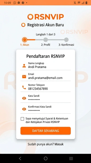 Panduan Registrasi Akun Baru rsnvip untuk Pengguna Android